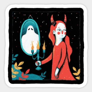 ghost mirror Sticker